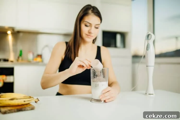 There are several different types of protein powders you can use to make your shake.