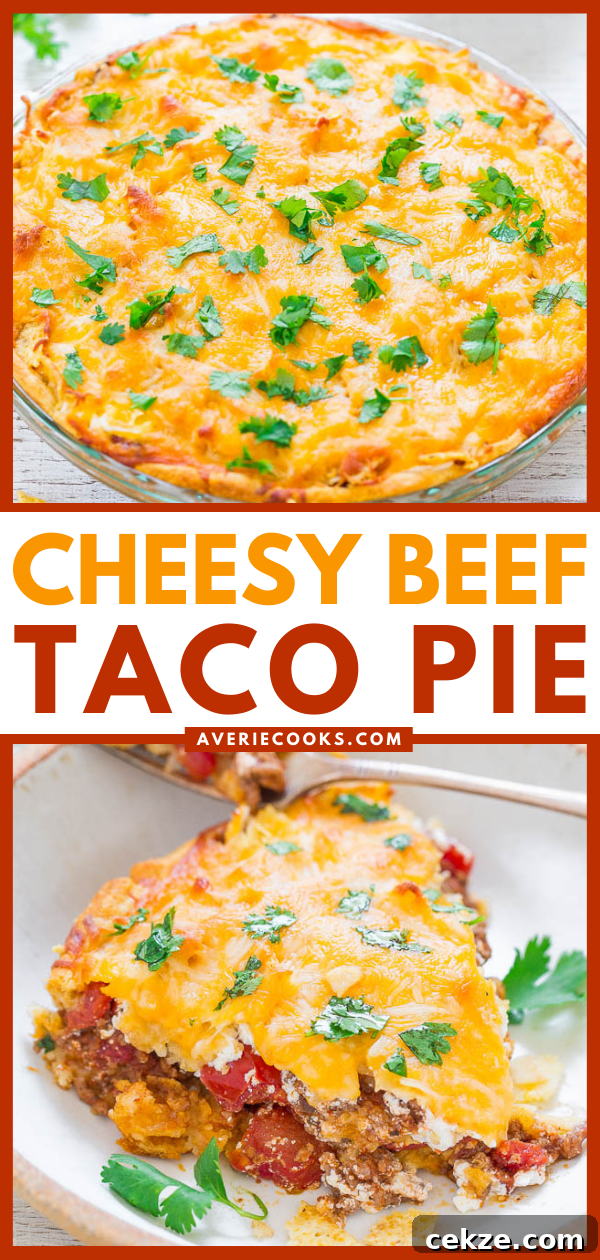 Beef Taco Pie Pinterest image.