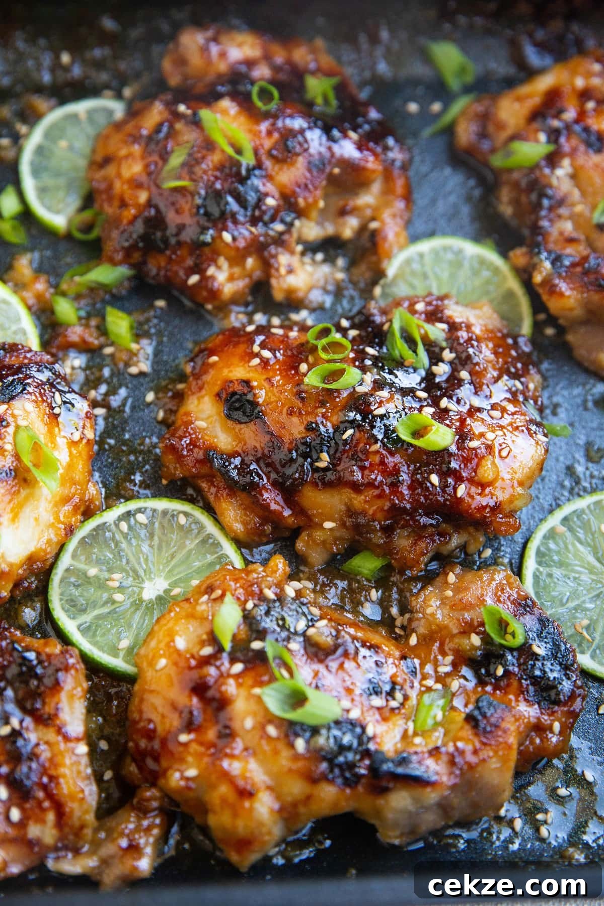 Top Chicken Thigh Recipes for Flavorful Weeknight Dinners 23 photo of honey lime chicken thighs all sticky and delicious in a casserole dish