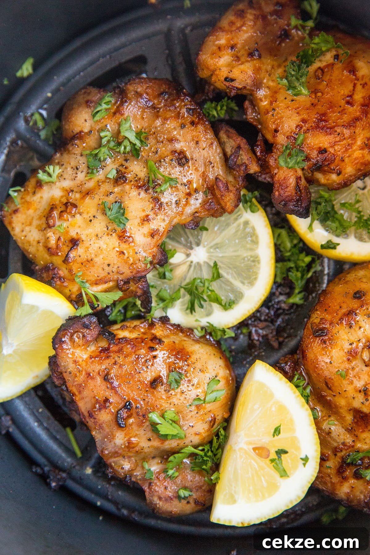 Top Chicken Thigh Recipes for Flavorful Weeknight Dinners 8 Air fryer boneless chicken thighs in an air fryer