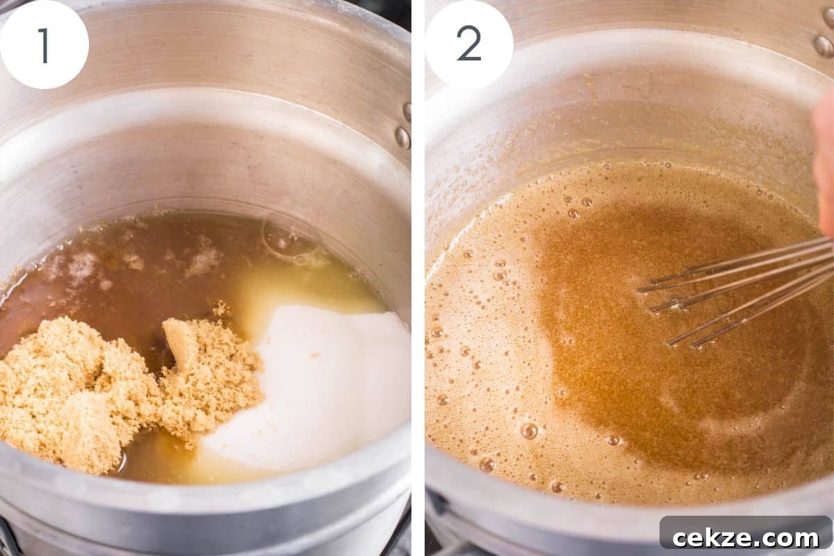 egg white and sugar mixture in a large bain marie. Being mixed with whisk.
