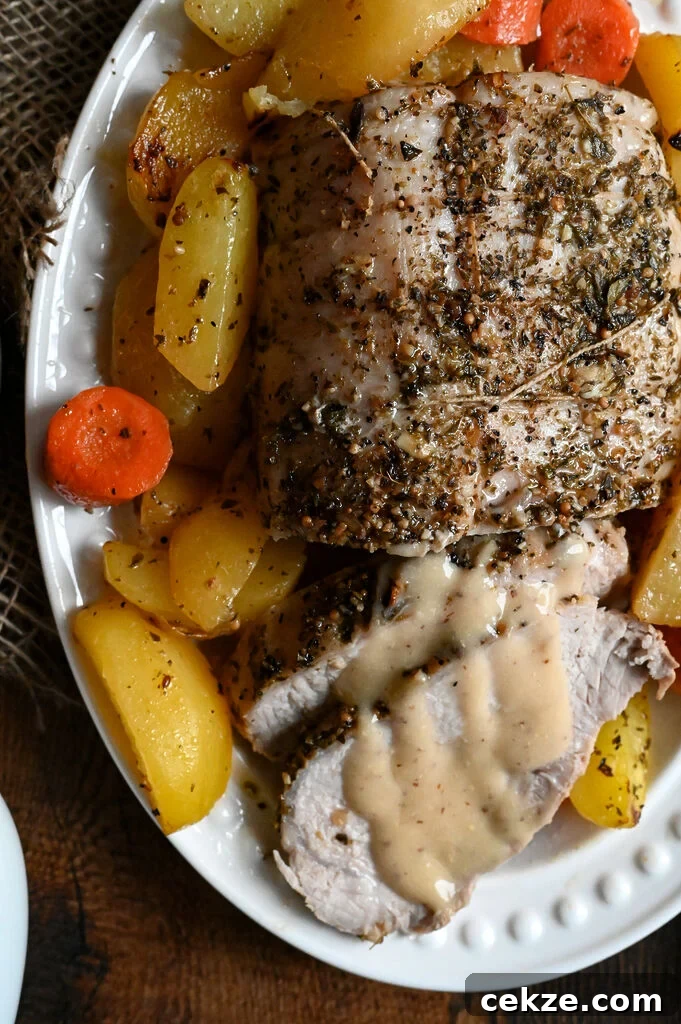 Pork roast with Greek roasted potatoes