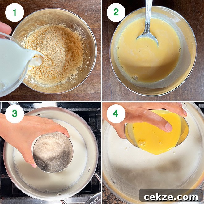 No-Bake Fruit Custard Icebox Cake Recipe: Quick Chilled Dessert 4 step by step picture collage of making fruit custard icebox cake
