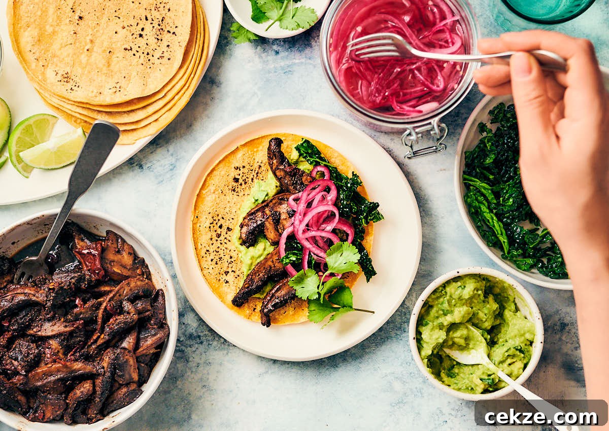 Best vegan guacamole served with Smoky Mushroom Tacos. 