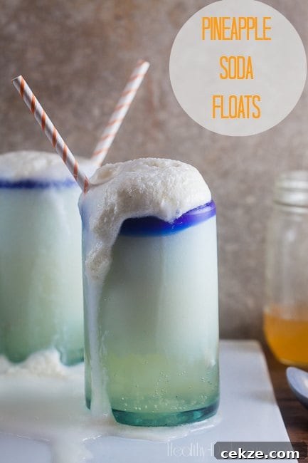 Homemade Pineapple Soda Floats | Healthy-Delicious.com