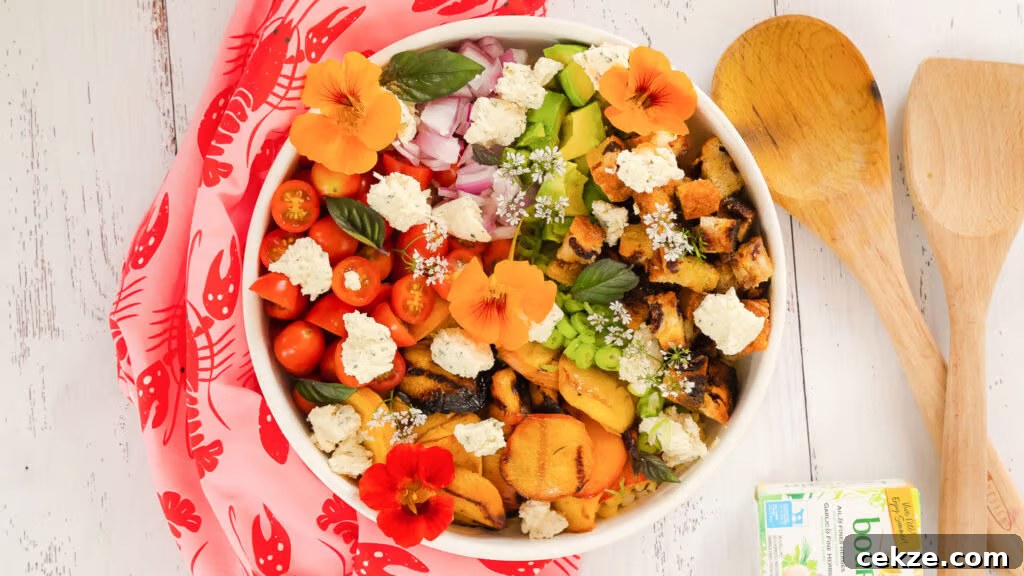 Corn Peach Boursin Salad