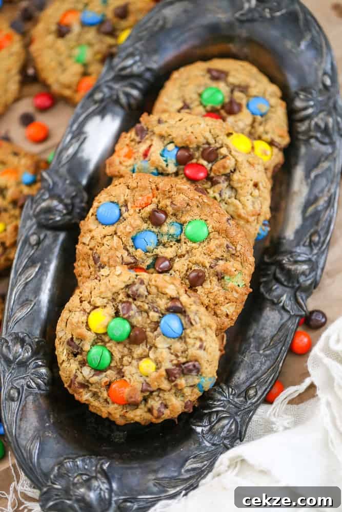 Flourless Jumbo Peanut Butter Monster Cookies! {Healthy}