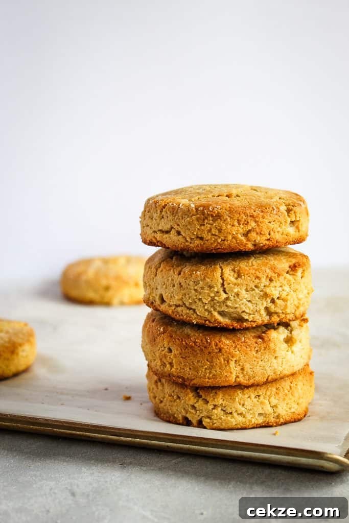 stack of almond flour biscuits grain free and low carb