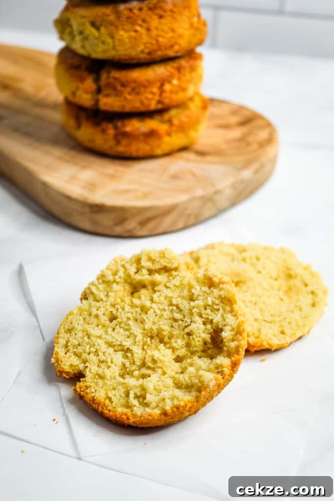 Almond Flour Biscuits baked and split open