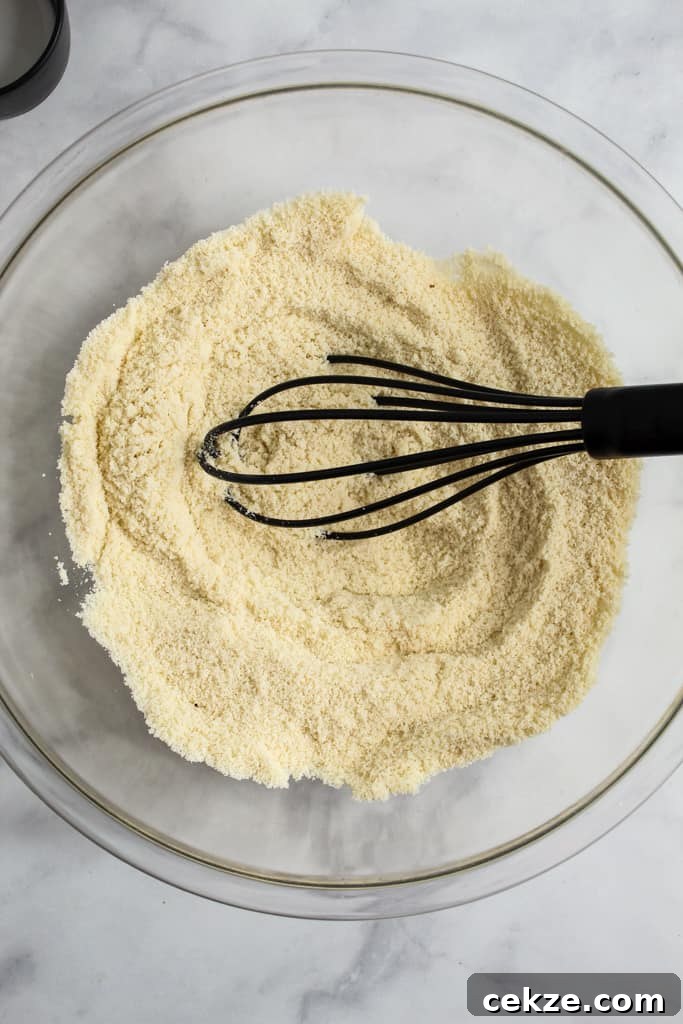 Almond Flour Biscuits almond flour in a bowl