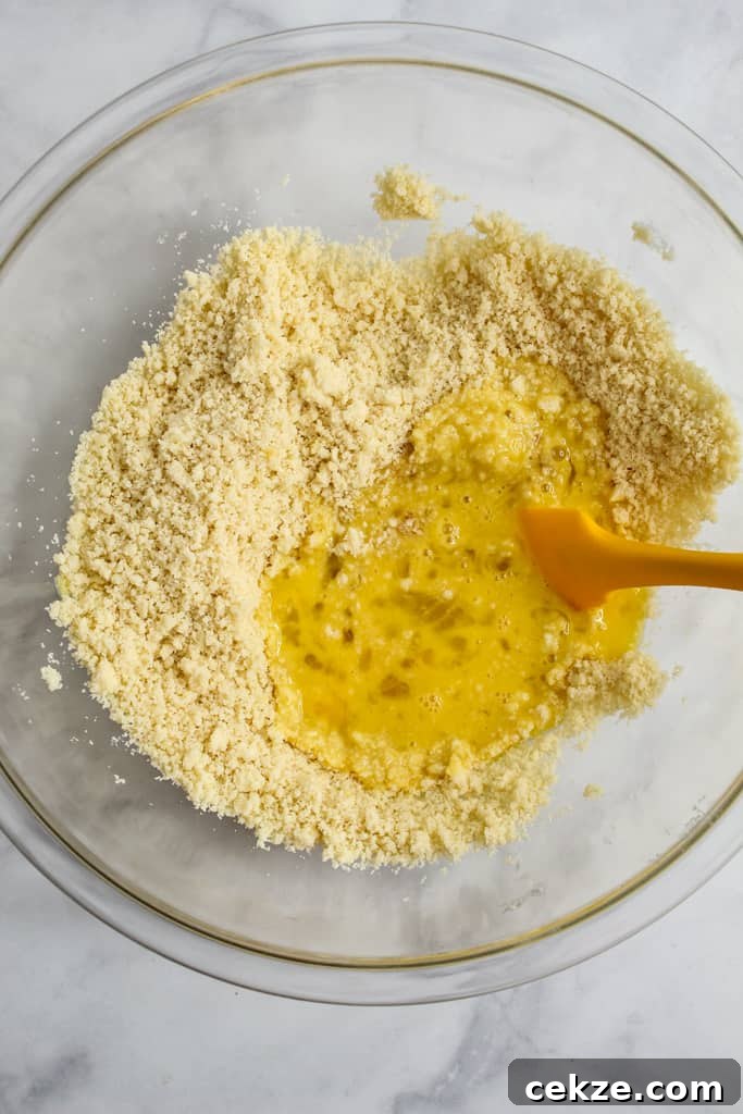 Almond Flour Biscuits liquid ingredients in a bowl