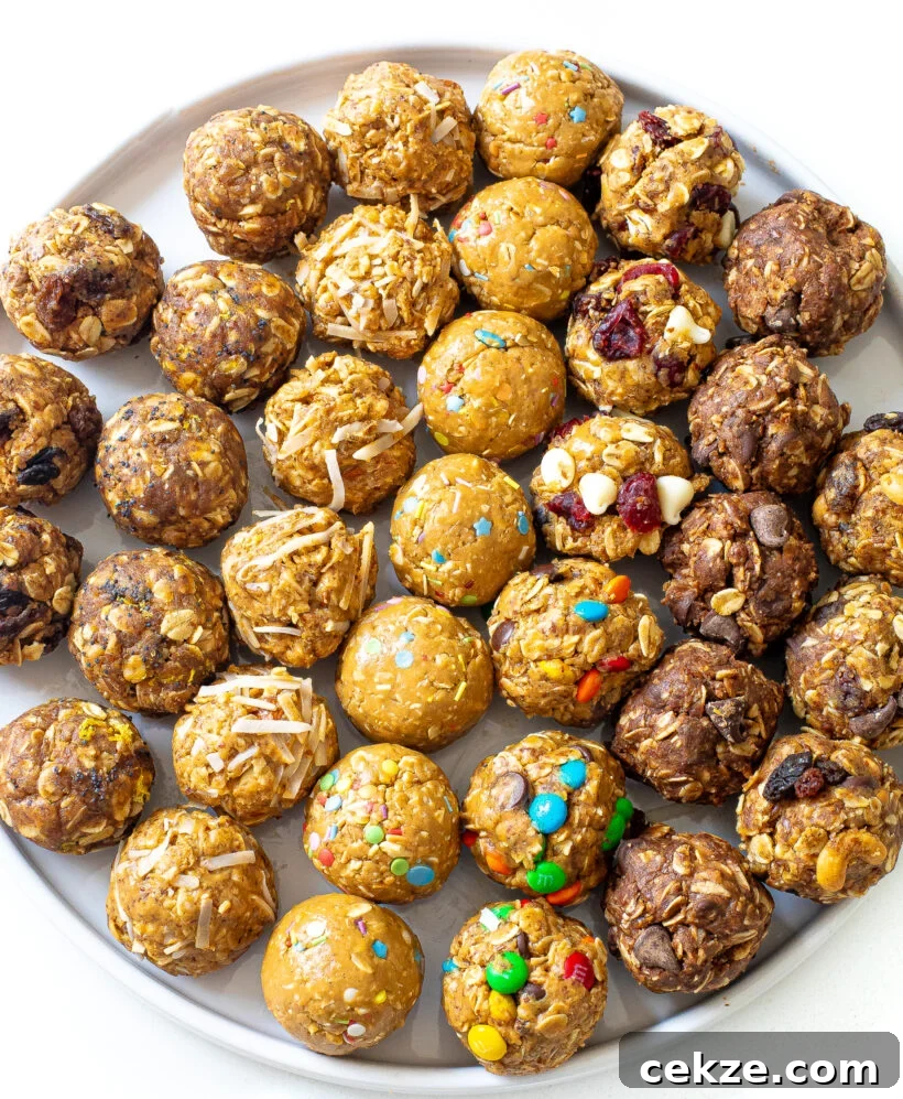 overhead shot of energy bites