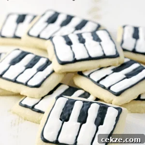 Schroeder's Piano Key Cookies stacked up on a cutting board.