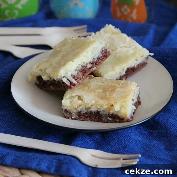 Image of German Chocolate Cream Cheese Cake Bars on a Plate