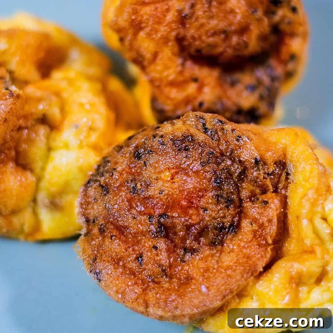 keto egg fast bites on blue plate
