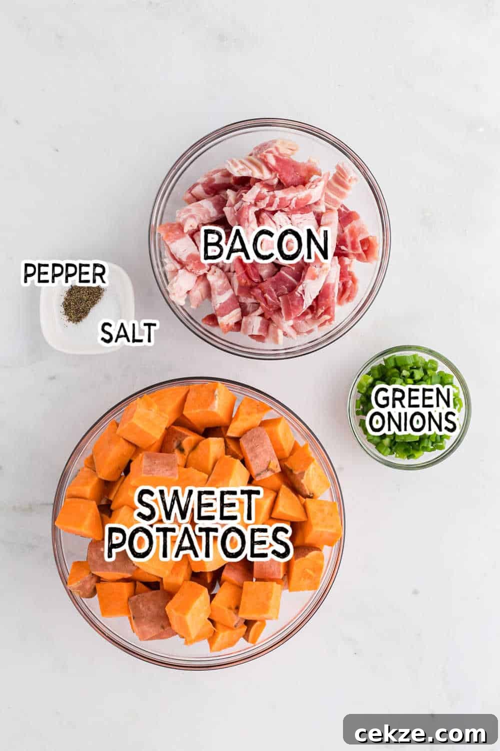 Sweet potato home fries ingredients.