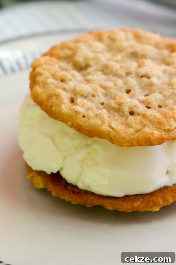 Golden syrup cookies with ice cream