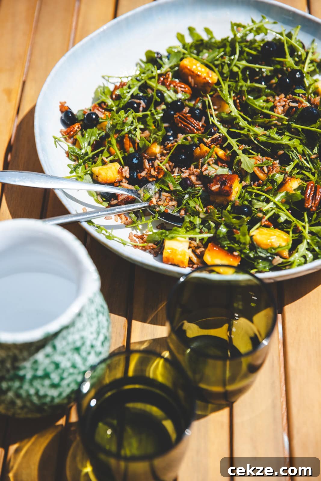Blueberry, Halloumi & Pecan Salad I Georgie Eats