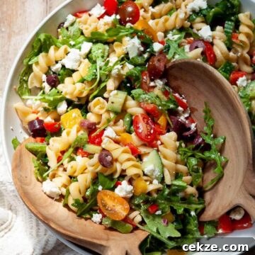healthy and gluten-free greek chickpea pasta salad recipe