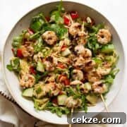 Easy grilled shrimp and orzo salad with balsamic vinaigrette.