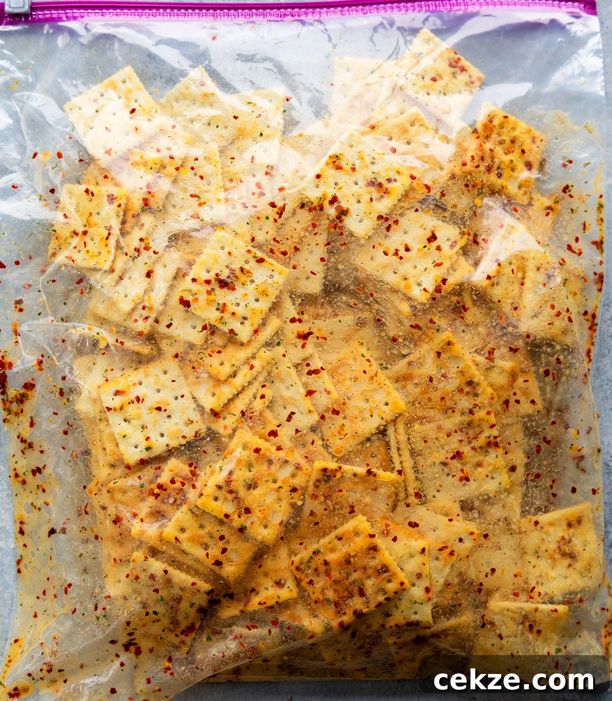 Marinating Alabama Fire Crackers in a spicy sauce 