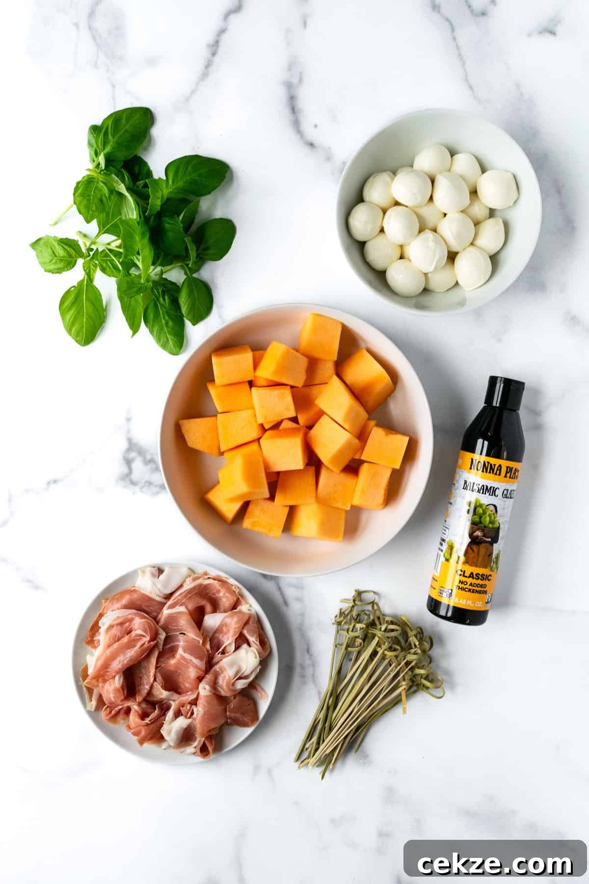 Prosciutto and Melon Skewers: Sweet-Salty Appetizer Recipe 3 Prosciutto Melon Skewers Ingredients.