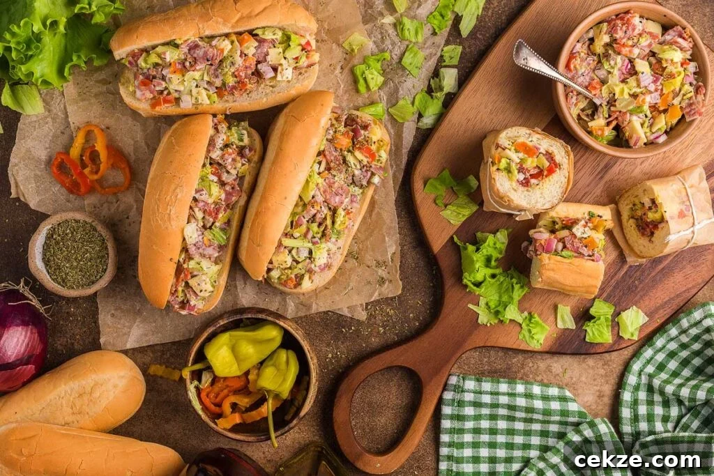 49 TikTok Recipes That Truly Live Up to the Hype 12 Overhead view of homemade chopped sandwiches.