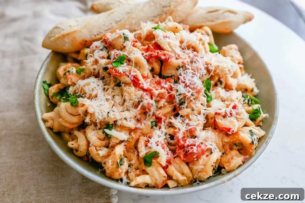 49 TikTok Recipes That Truly Live Up to the Hype 22 Bowl of baked pasta with boursin cheese