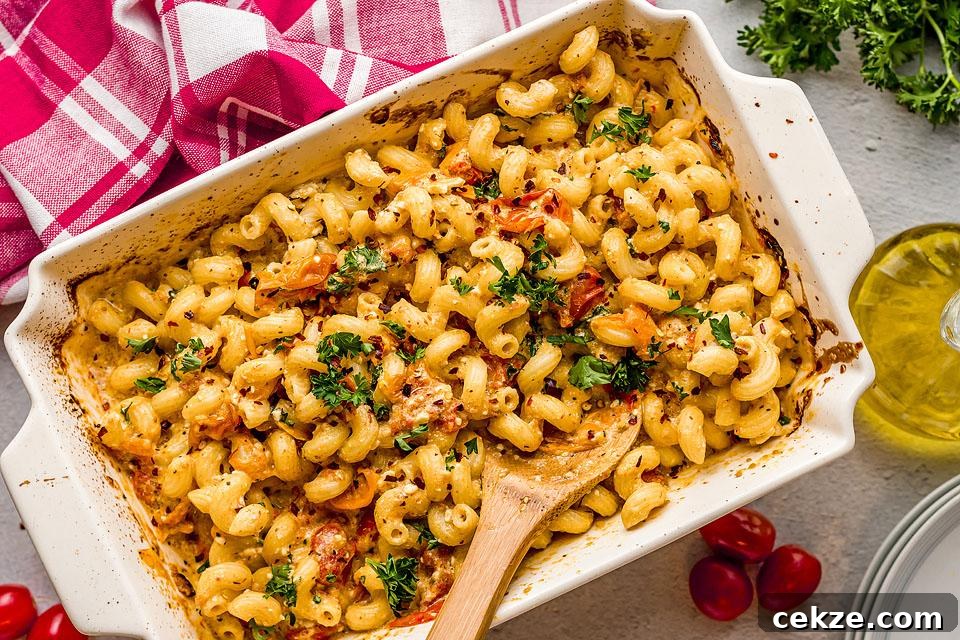 49 TikTok Recipes That Truly Live Up to the Hype 5 Overhead view of a pasta dish in a casserole.