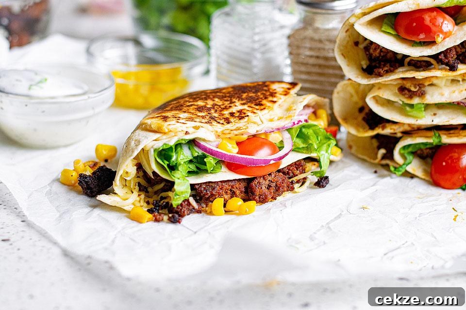 49 TikTok Recipes That Truly Live Up to the Hype 6 Crunch beef wrap on a plate.