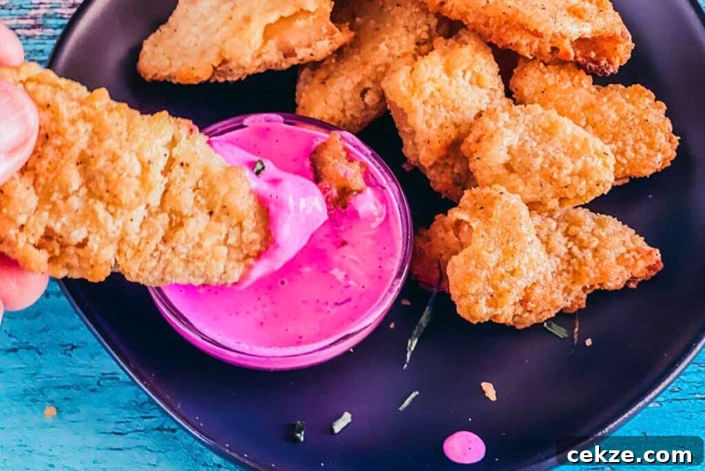 49 TikTok Recipes That Truly Live Up to the Hype 52 Vegan pink ranch sauce with vegan chicken nuggets