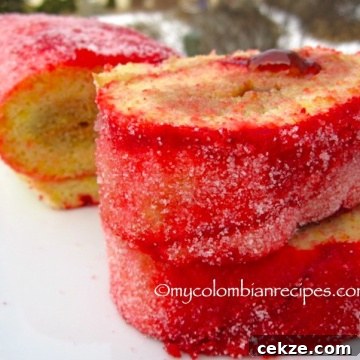 Rollo Rojo de Guayaba (Colombian Red Roll Cake with Guava)
