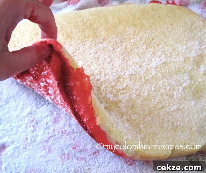 Colombian Red Guava Roll Cake Recipe 4 Rollo Rojo de Guayaba (Colombian Red Roll Cake with Guava)