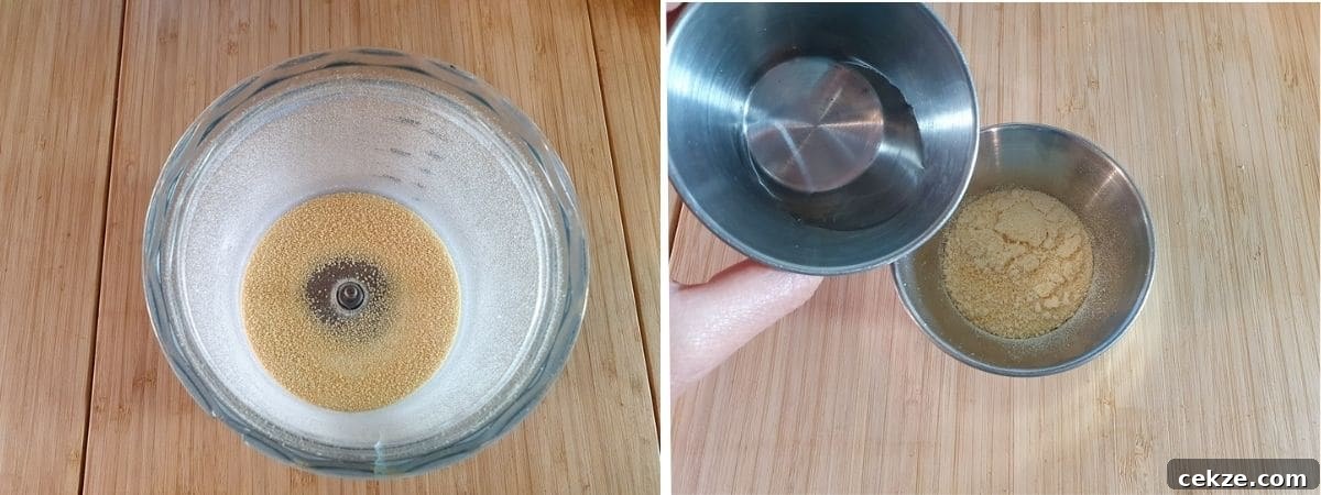 Vegan Gingerbread Recipe: Moist Spiced Loaf for Holidays 5 Grinding soy lecithin into finer powder and adding water to make replacement egg yolks.