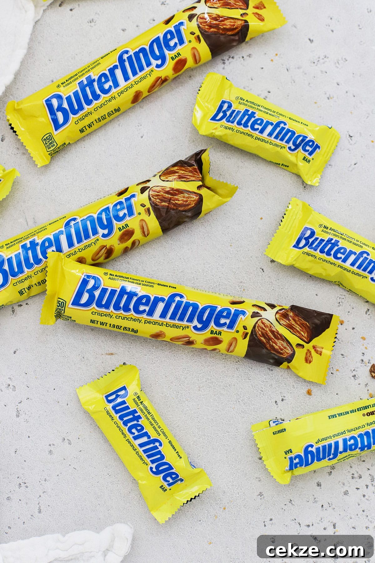 Are Butterfinger Candy Bars Gluten Free? 2 different sizes of Butterfinger candy bars on a white background