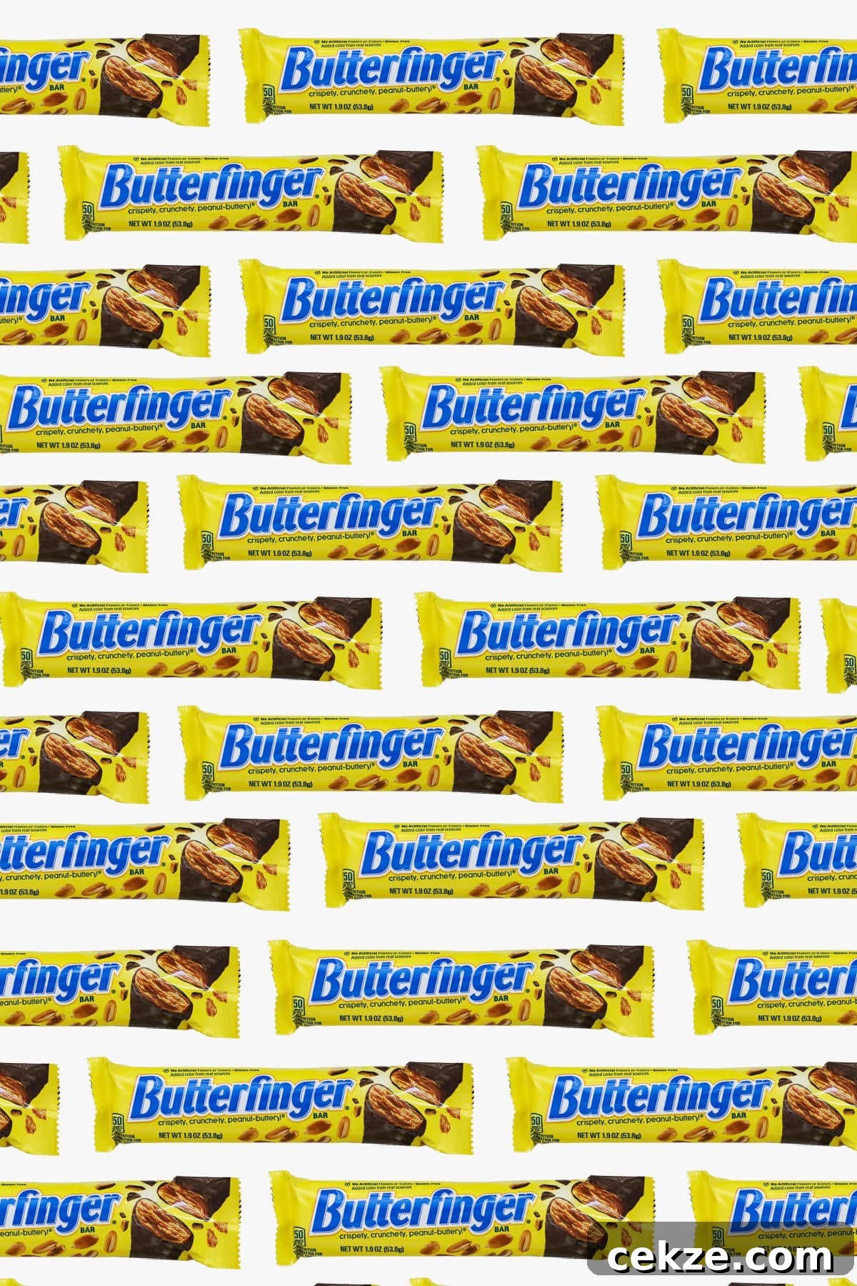 Are Butterfinger Candy Bars Gluten Free? 6 Butterfinger candy bars on a white background