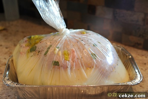Brined and Grilled Turkey from Zestuous