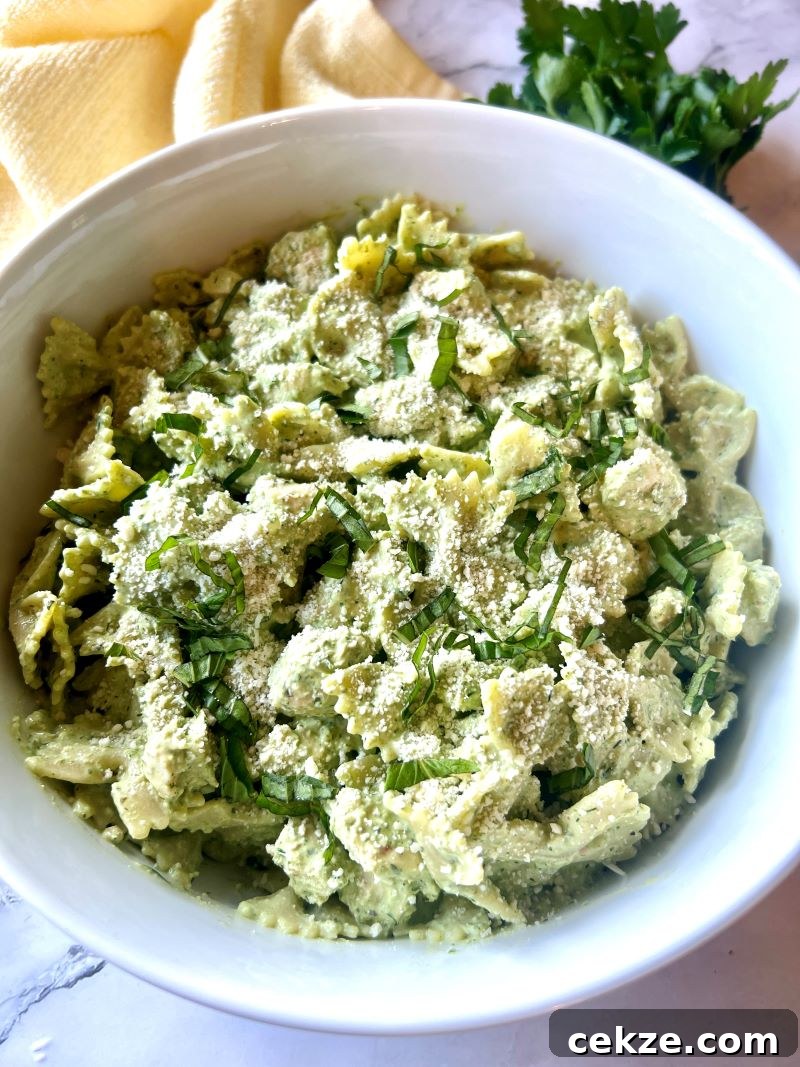 Green Goddess Chicken Pasta Salad Recipe with Creamy Herb Dressing 2 Green Goddess Chicken Pasta Salad