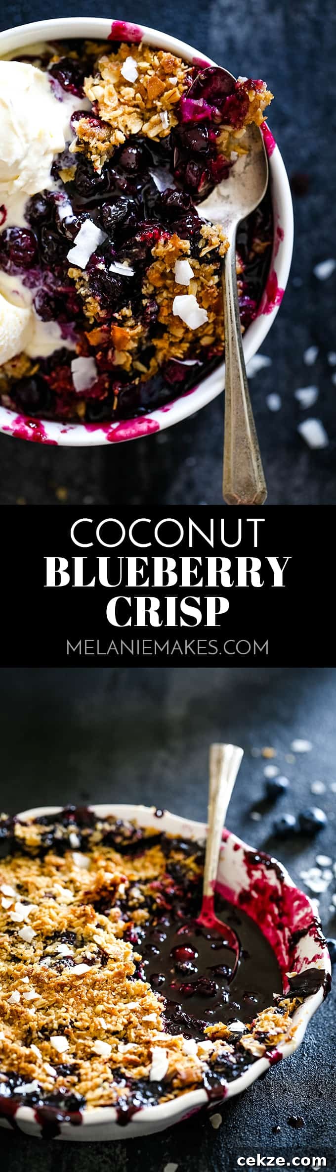 Coconut Blueberry Crisp Recipe — Crunchy Tropical Berry Dessert 2 It takes just 15 minutes to prepare this delicious Coconut Blueberry Crisp featuring warm, bubbly blueberries capped by a crunchy cap of oats and coconut. #coconut #blueberry #fruitcrisp #dessertrecipes #easyrecipe #fruit
