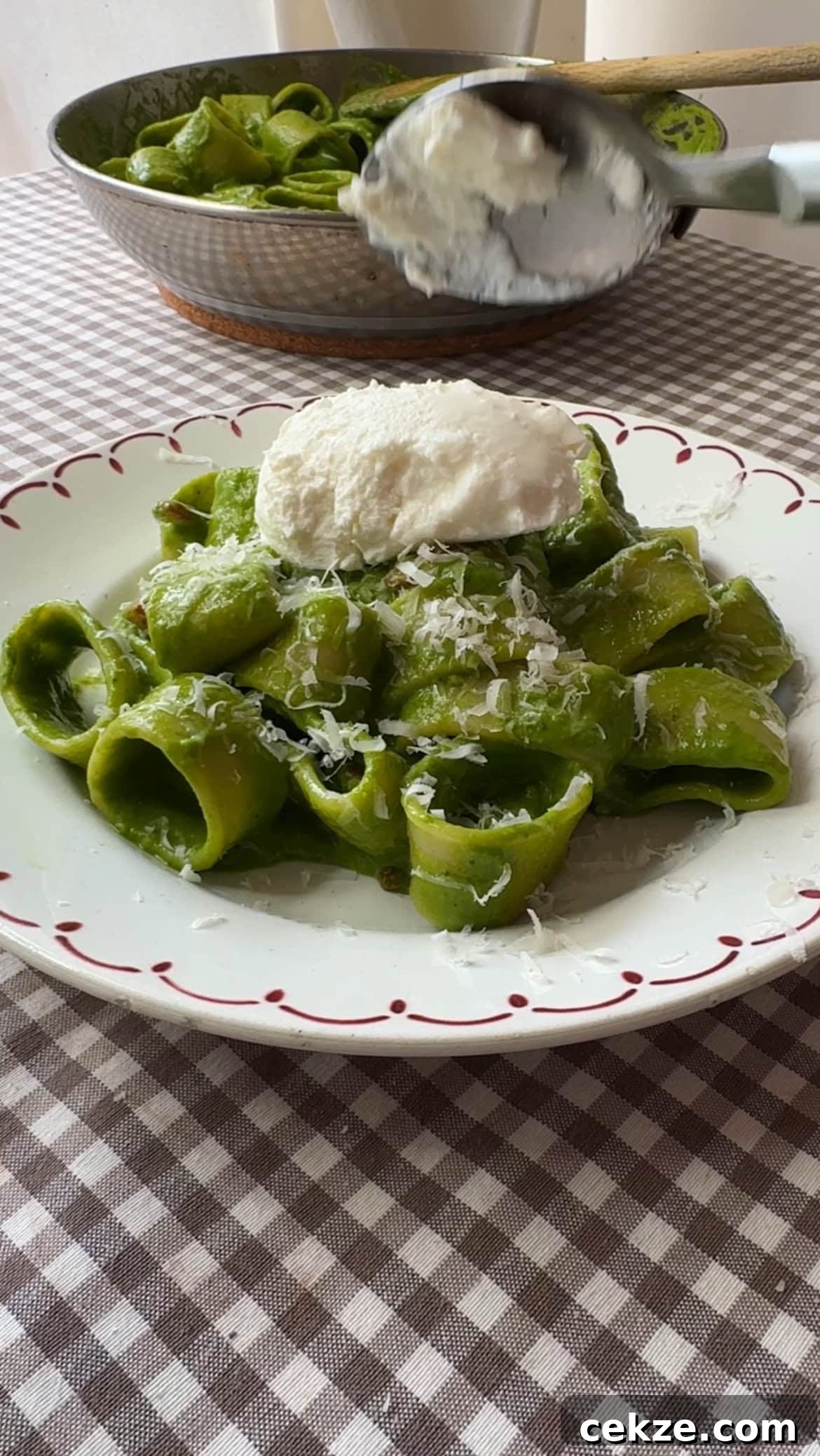 Creamy Spinach Pesto Pasta with Garlic and Lemon 9 SERVING PASTA IN GREEN SAUCE