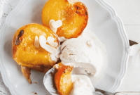 Grilled Vegan Peaches and Cream with Toasted Almonds