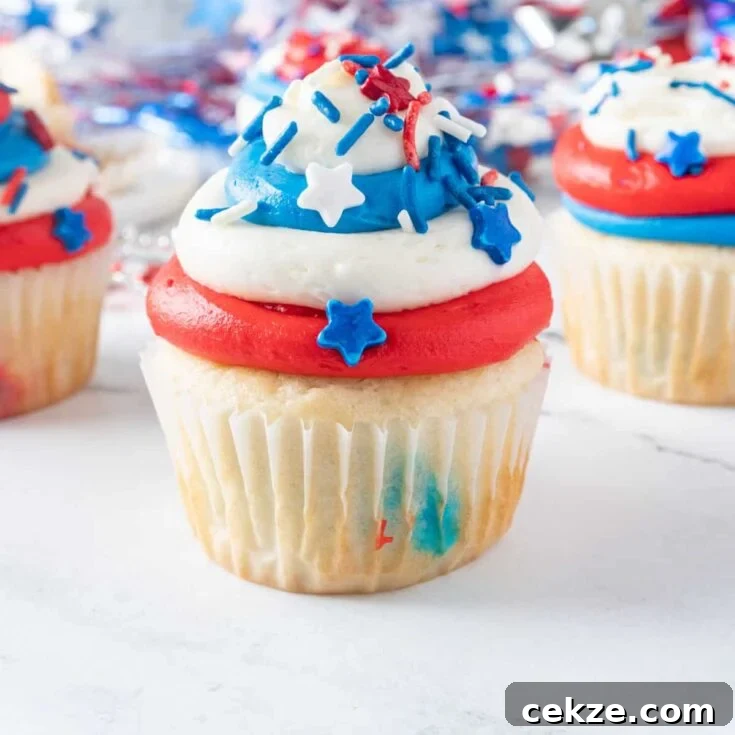 Red White and Blue Cupcakes