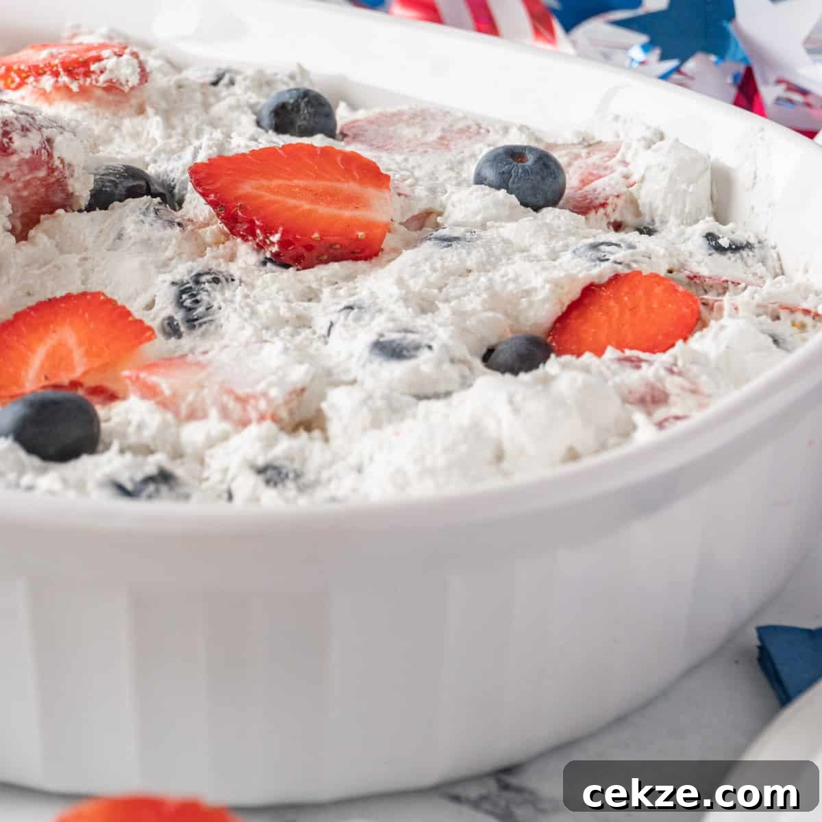 Red White and Blue Cheesecake Salad
