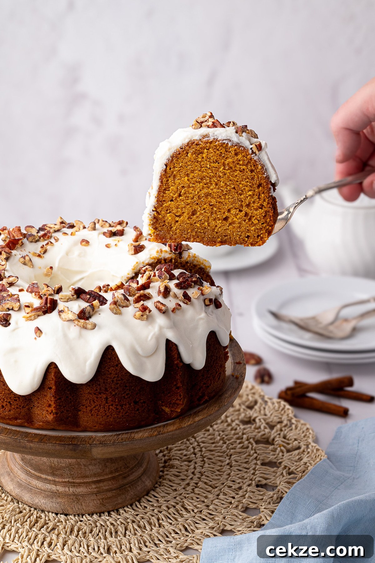 generous slice of cake